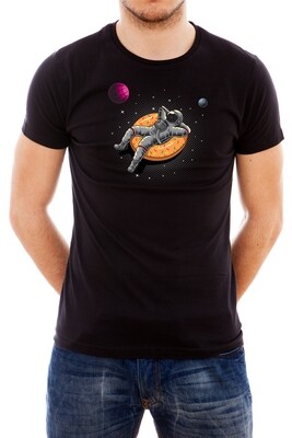 Мужская футболка  с принтом Astronaut Donut, Black  T-hub