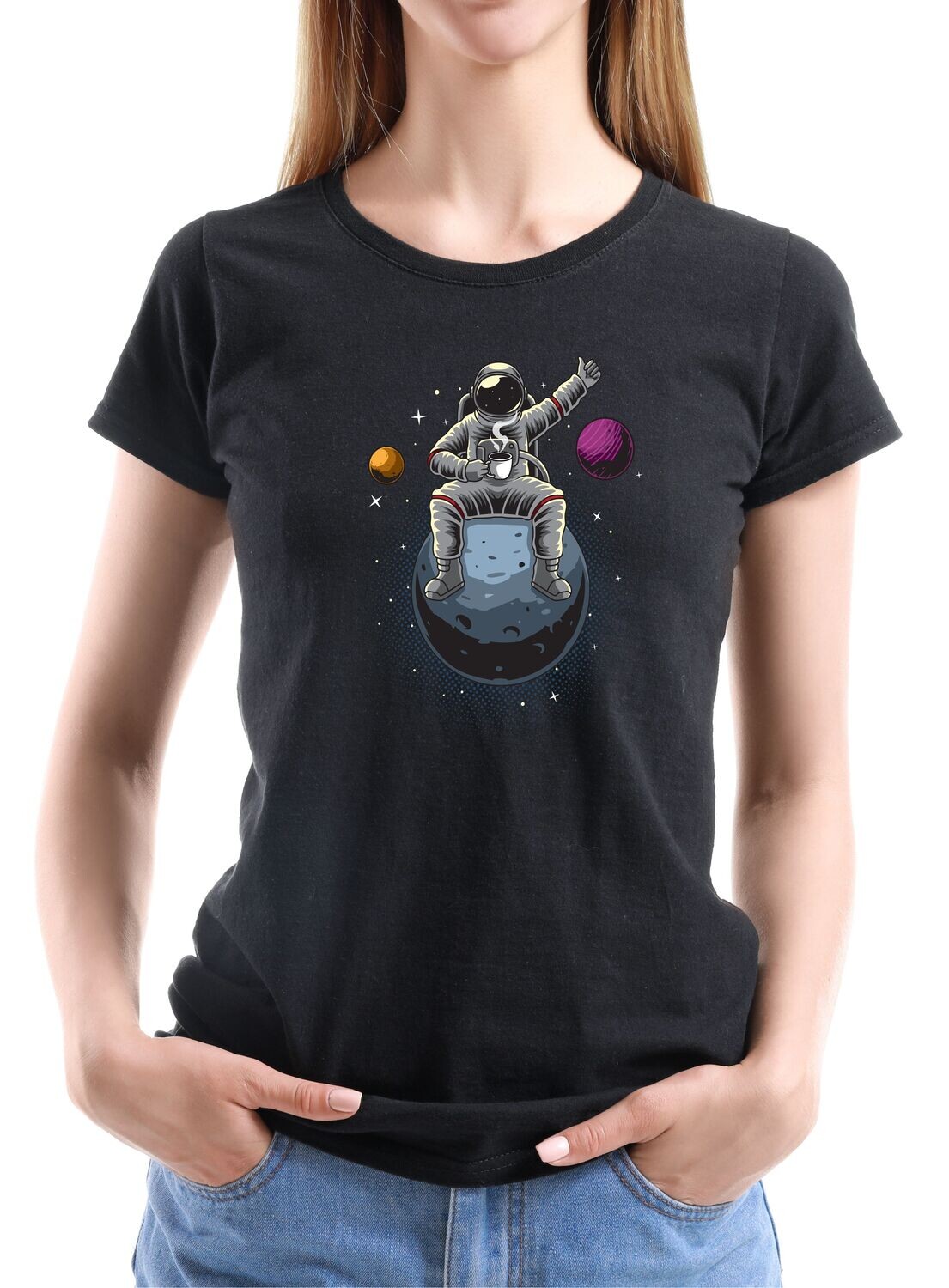 Женская футболка с принтом Astronaut Coffee T-hub