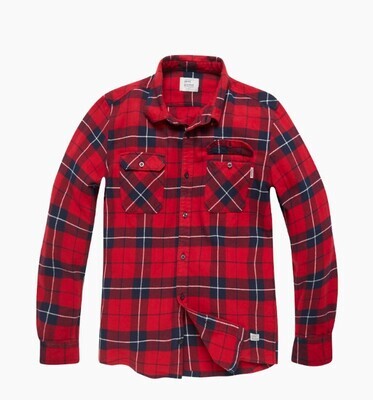 Мужская фланелевая рубашка в клетку Sem Red Check/ Vintage Industries