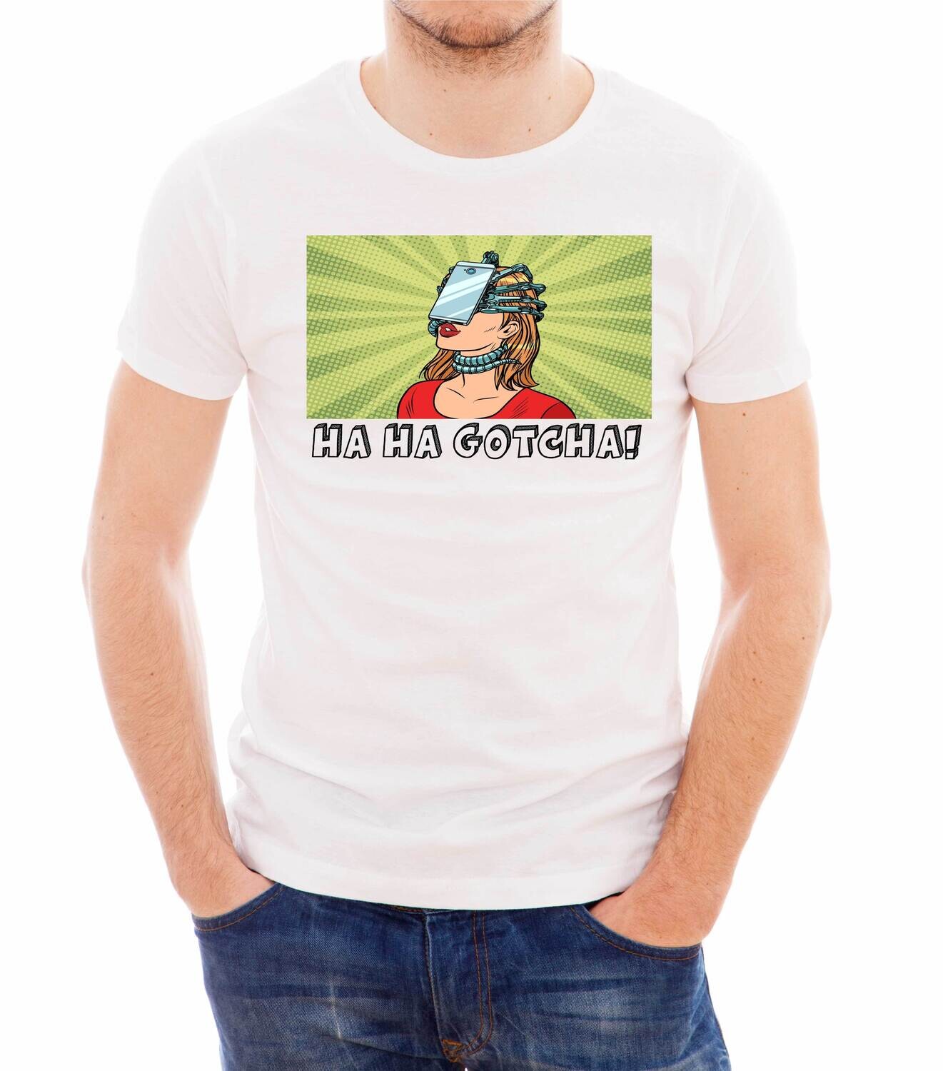 Мужская футболка  с принтом HA-HA GOTCHA  T-hub