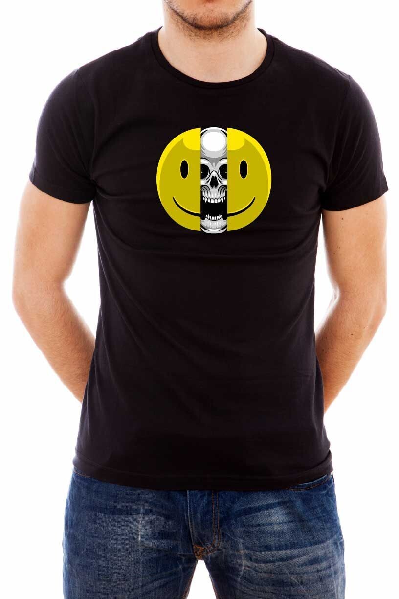 Мужская футболка с принтом SMILE&amp;SKULL  T-hub (SAMO)