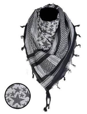 Платок-арафатка Арафатка BLACK/WHITE SHEMAGH SCARF ′STARS′ Mil-Tec
