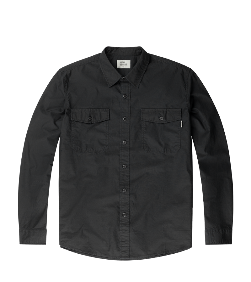 Мужская рубашка с длинным рукавом BOSTON, Black Vintage Industries