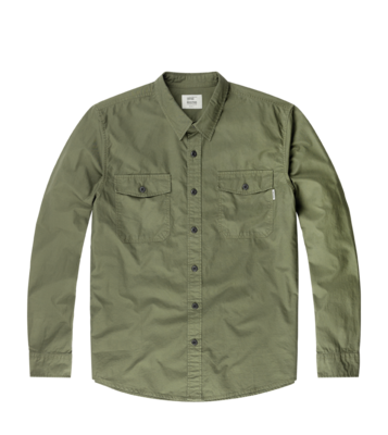 Мужская рубашка с длинным рукавом BOSTON, dark olive Vintage Industries