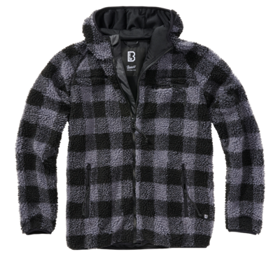 Мужская флисовая толстовка-куртка тедди Teddy Brandit, black/grey