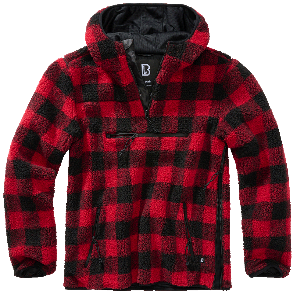 Мужской пуловер с капюшоном Teddyfleece Worker, red/black