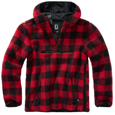 Мужской пуловер с капюшоном Teddyfleece Worker, red/black