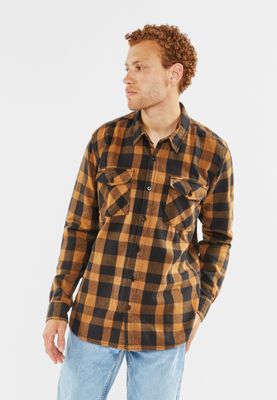 Мужская плотная фланелевая рубашка Globe Heavyweight Yellow Check Vintage Industries