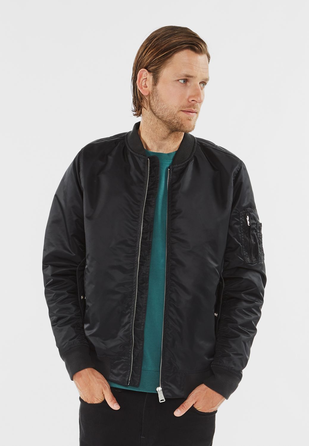 Мужская демисезонная куртка-бомбер Welder Jacket Black Vintage Industries