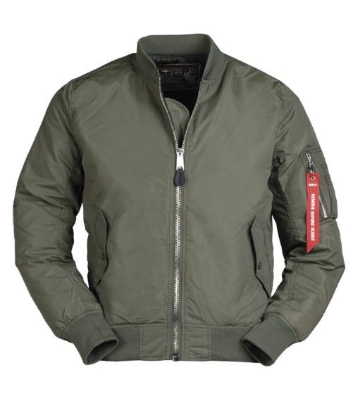 Мужская двухсторонняя демисезонная куртка-бомбер US MA1® FLIEGERJACKE SUMMER OLIVE Mil-Tec