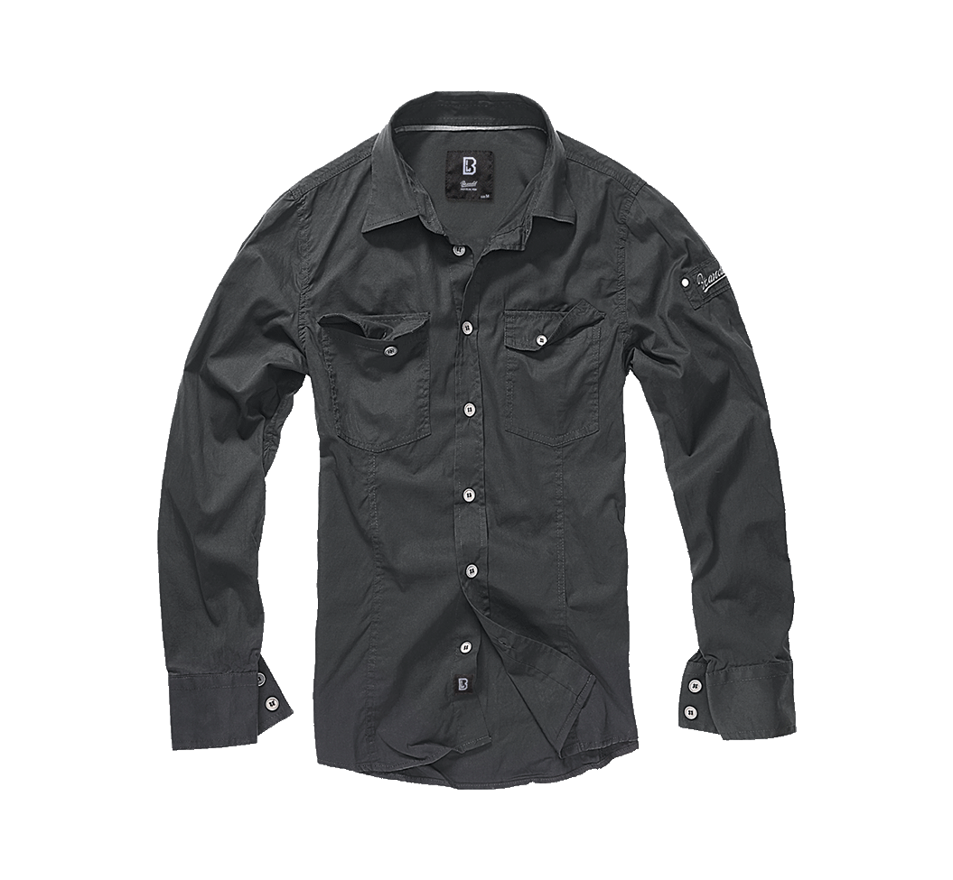 Мужская рубашка Slim Fit Shirt Long Sleeve Brandit, black