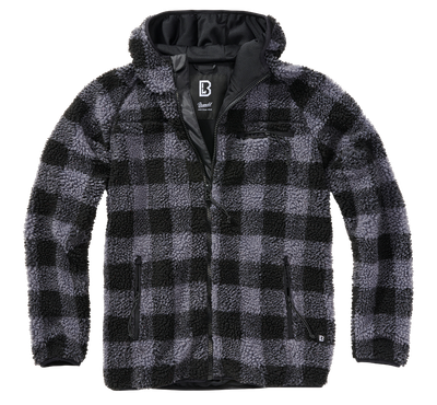 Мужская флисовая толстовка-куртка тедди Teddy Brandit, black/grey