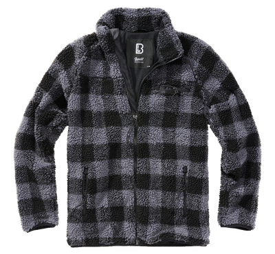 Мужская флисовая куртка/толстовка тедди без капюшона Teddy,  black/grey Brandit