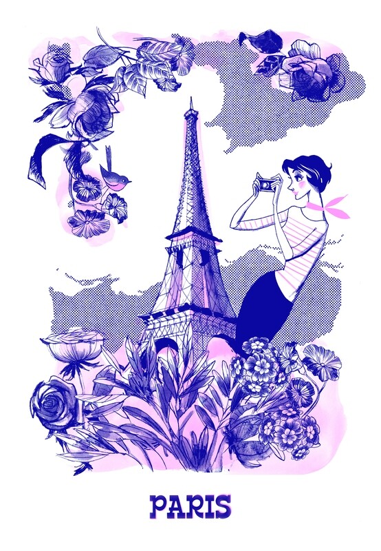 Illustration originale "PARIS" - 30X40 cm