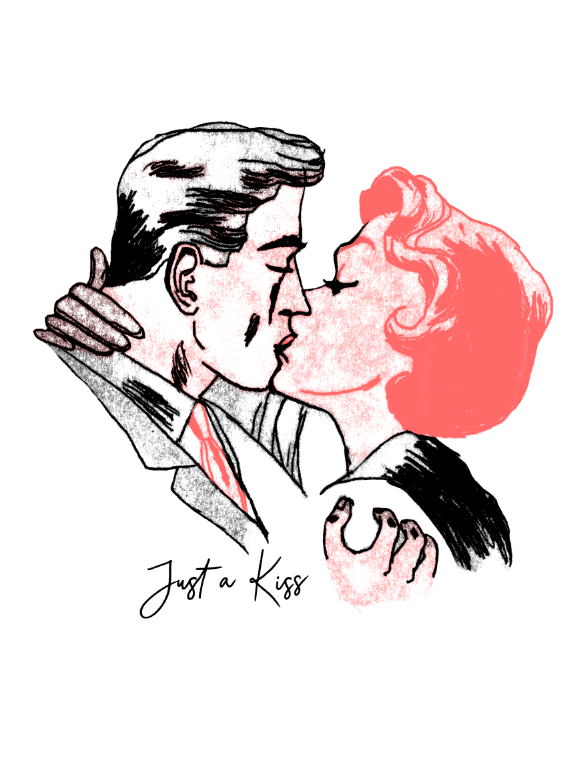 Illustration originale "JUST A KISS" - 30X40 cm