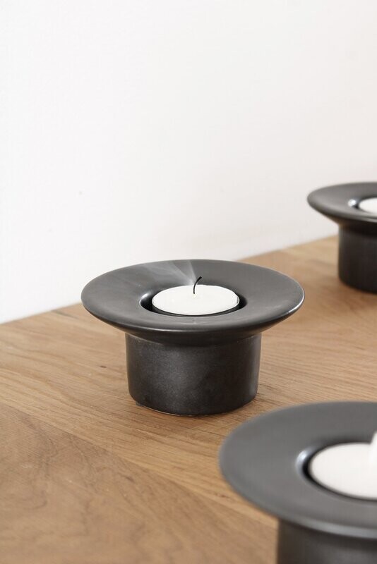 Bougeoir noir mat