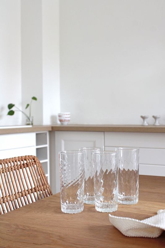 4 Grands verres Félix potin 50's 4 Grands verres Félix potin 50's