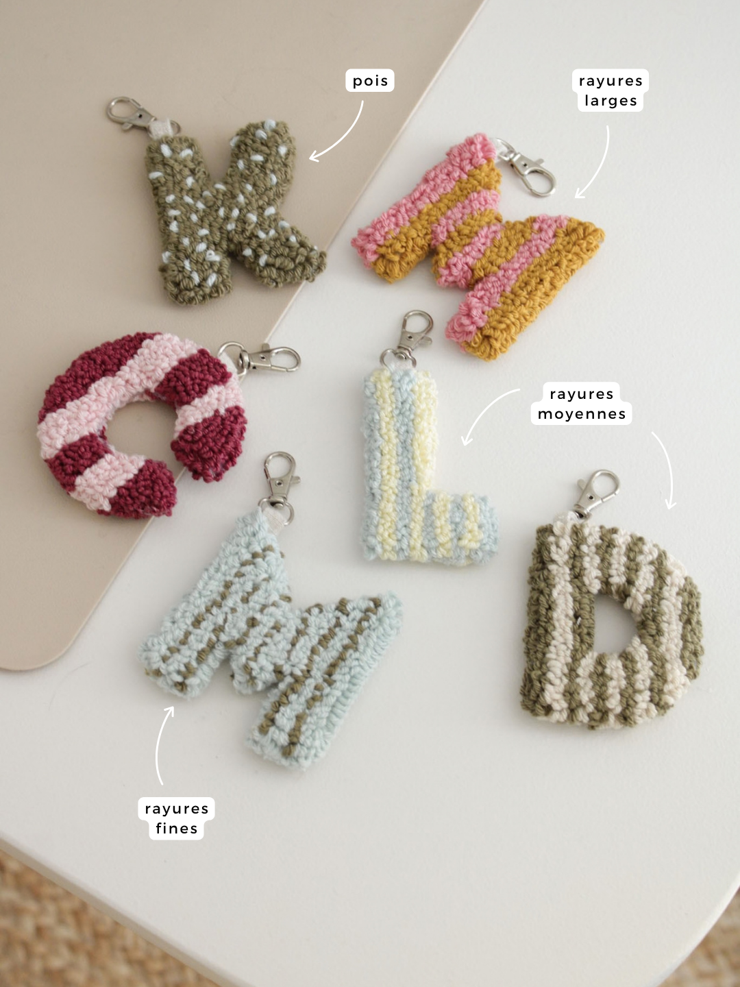 Porte-clés personnalisé punch needle