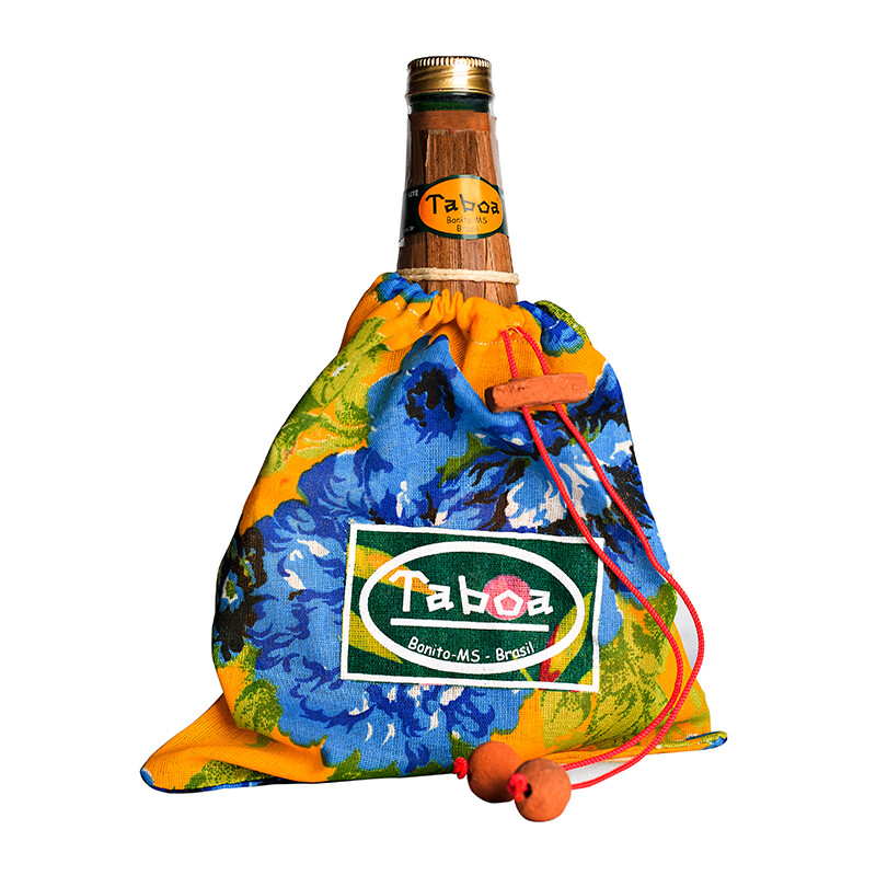 Embalagem em chitão - Flor Amarelo e Azul