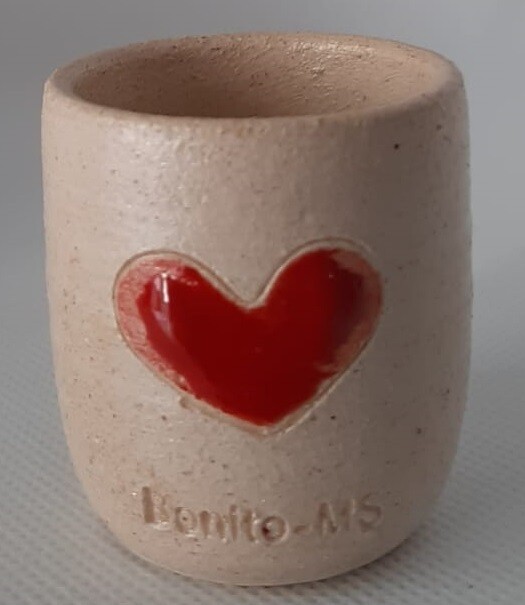 Copinho Dose 60ml coração vermelho