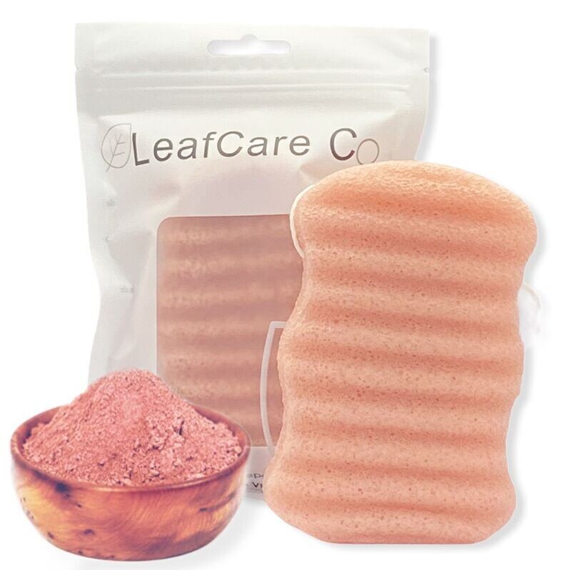 Leaf Care Co.- Esponja CORPORAL -ARCIILA ROSA FRANCESA PARA PIELES SENSIBLES. UN TOQUE DE SUAVIDAD.