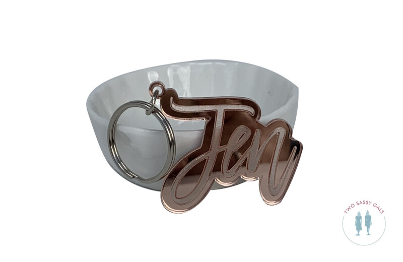 Name Keychain Mirrored Acrylic