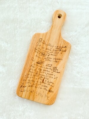 Engraved Recipe Charcuterie Board - 13x5.5