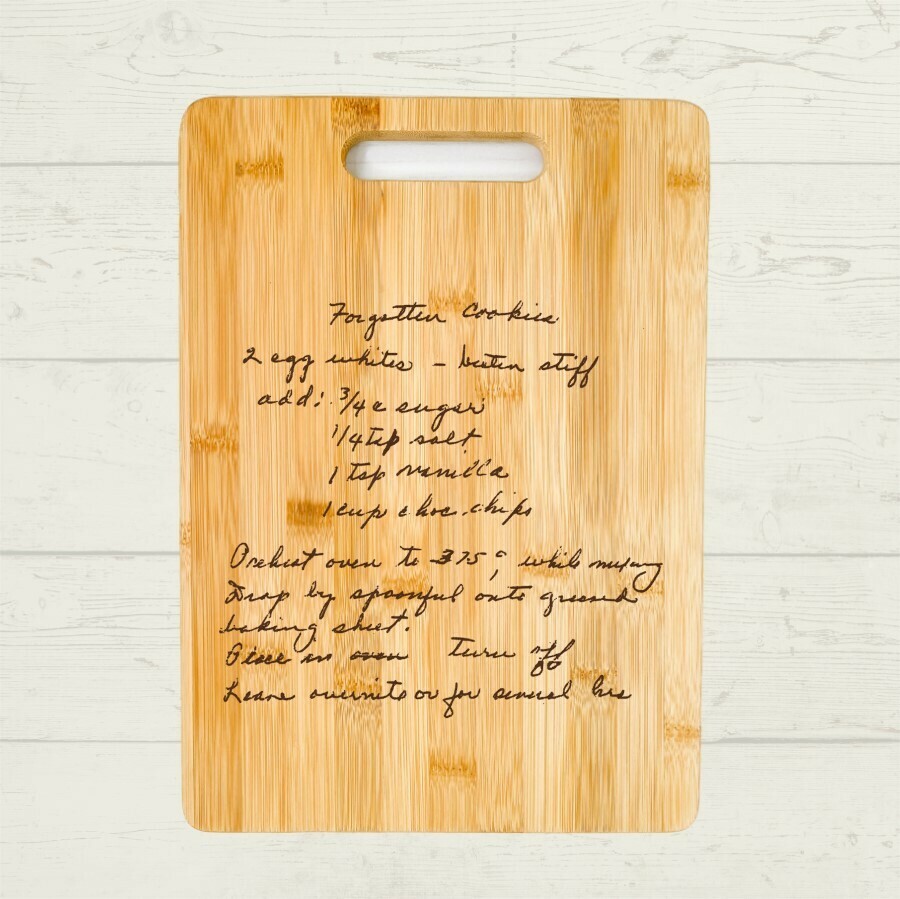 Engraved Recipe Bamboo Cutting Board 13.5" X 9.75" X .43"