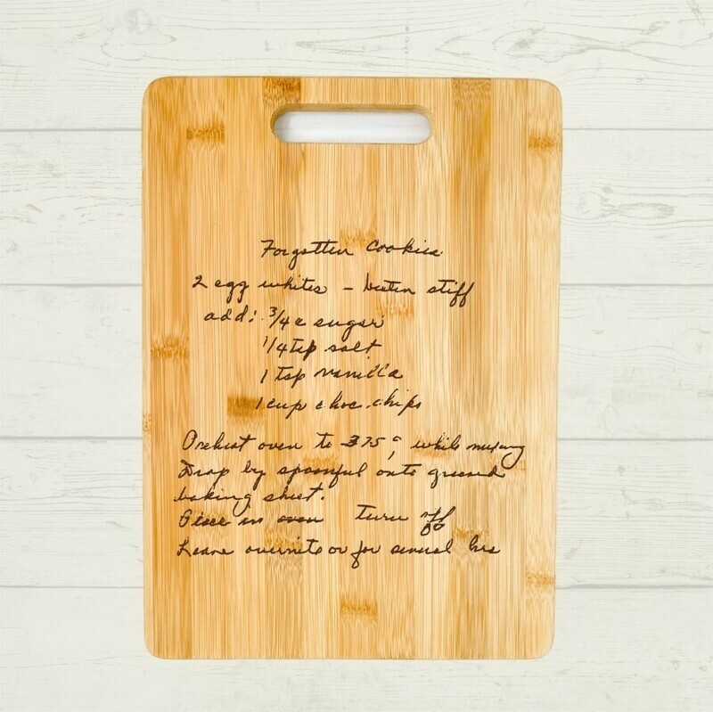 Engraved Recipe Bamboo Cutting Board 13.5" X 9.75" X .43"