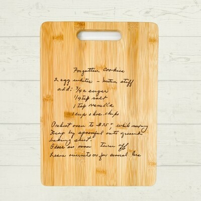 Engraved Recipe Bamboo Cutting Board 13.5" X 9.75" X .43"