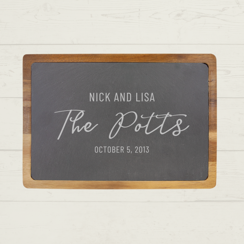 Engraved Couple Slate Cutting Board 13'' x 9''