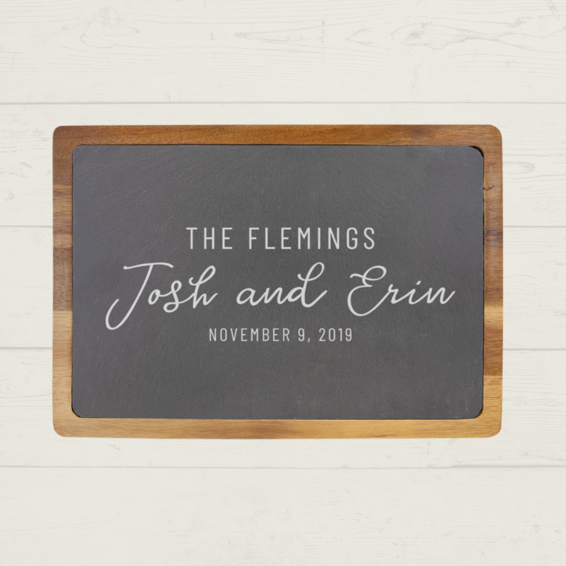 Engraved Couple Slate Cutting Board 13'' x 9''