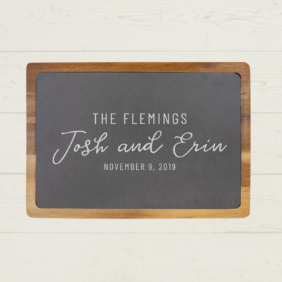 Engraved Couple Slate Cutting Board 13'' x 9''