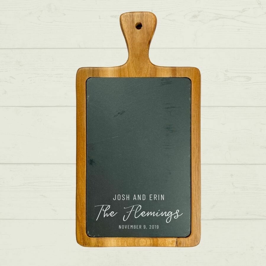 Engraved Couple Slate Charcuterie Board 13'' x 7''