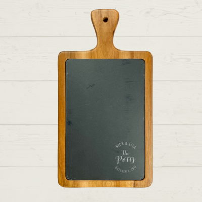 Circle Couple Slate Charcuterie Board 13'' x 7''