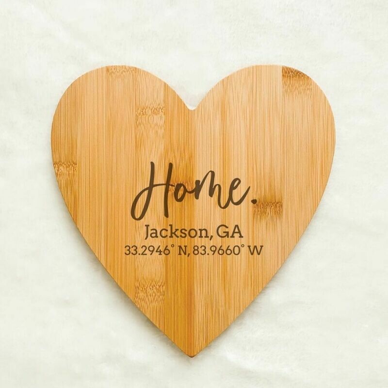 Home Coordinates Heart Bamboo Cutting Board 8.5''x9''