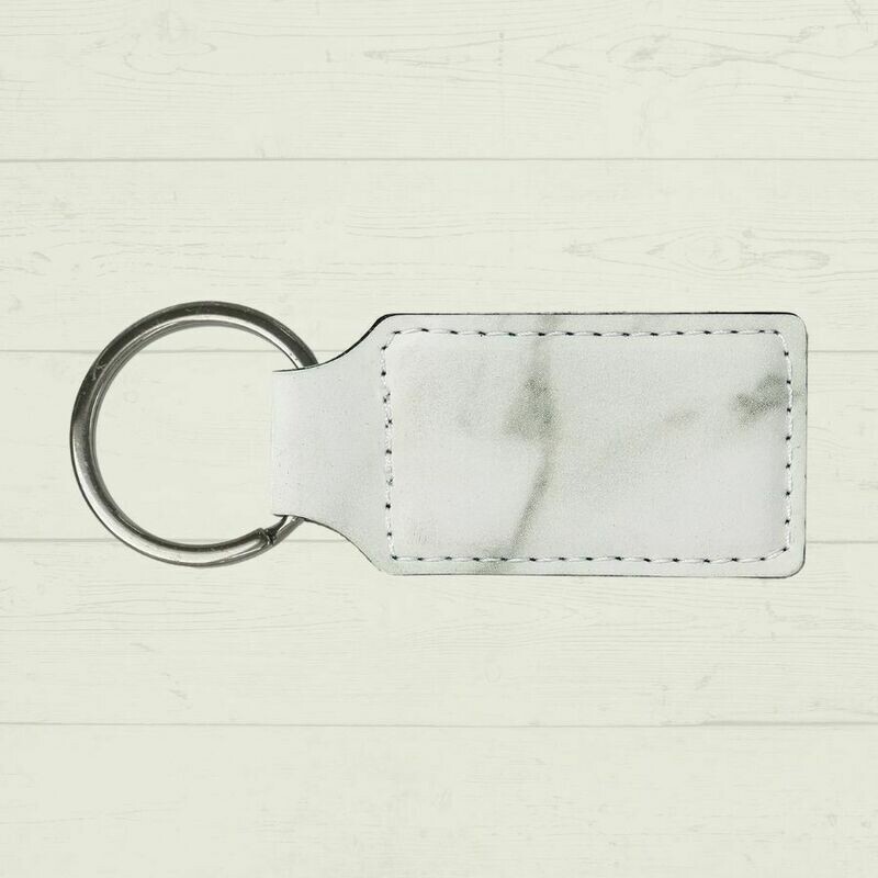 Memorial Handwriting Leatherette Keychain - Marble