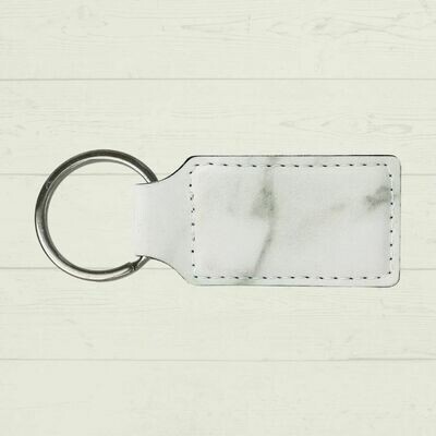 Memorial Handwriting Leatherette Keychain - Marble