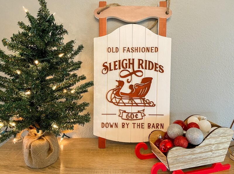 Sleigh Ride Sled Sign (Two Styles!)