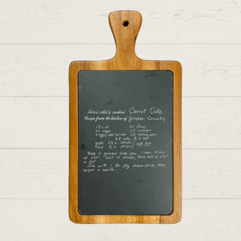 Engraved Recipe Slate Charcuterie Board 13'' x 7''