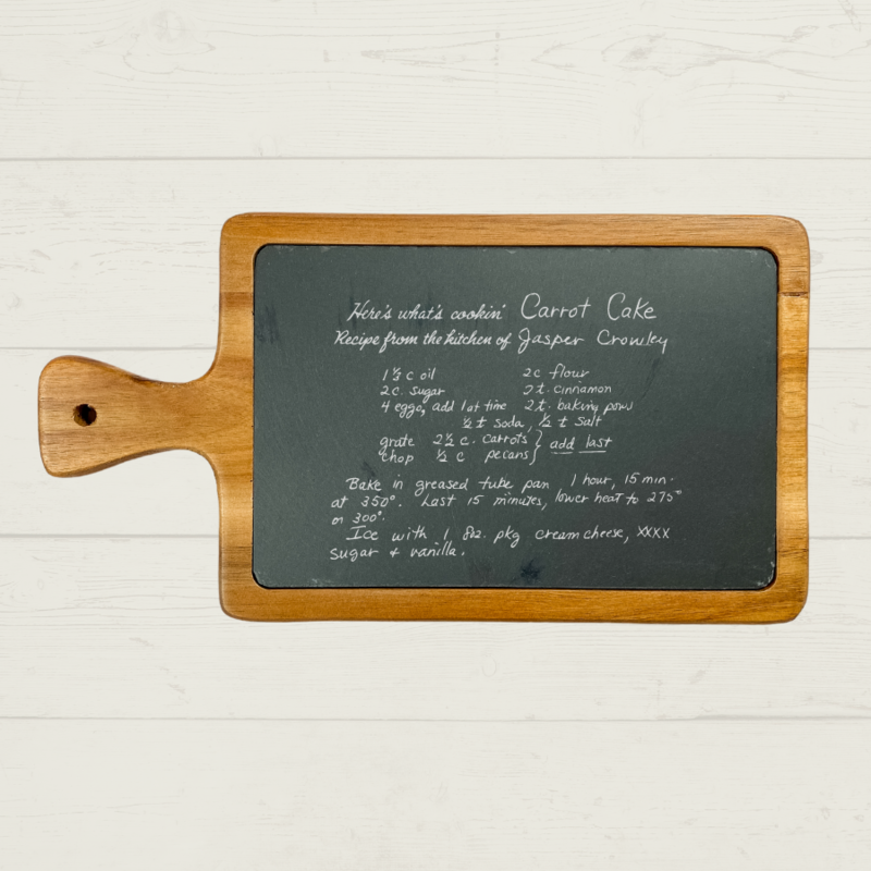 Engraved Recipe Slate Charcuterie Board 13'' x 7''