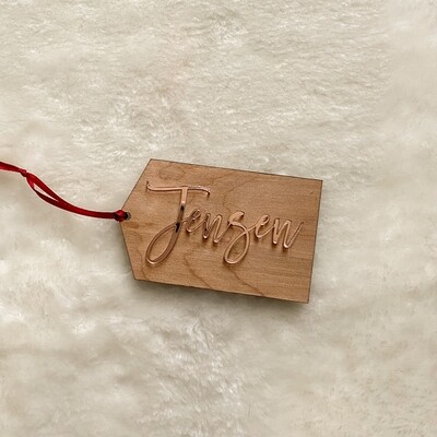 Wood and Acrylic Ornament/Stocking Tags