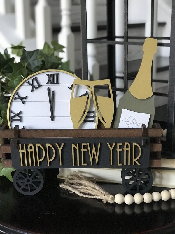 Happy New Year interchangeable Add-on's for Wagon Shelf Sitter