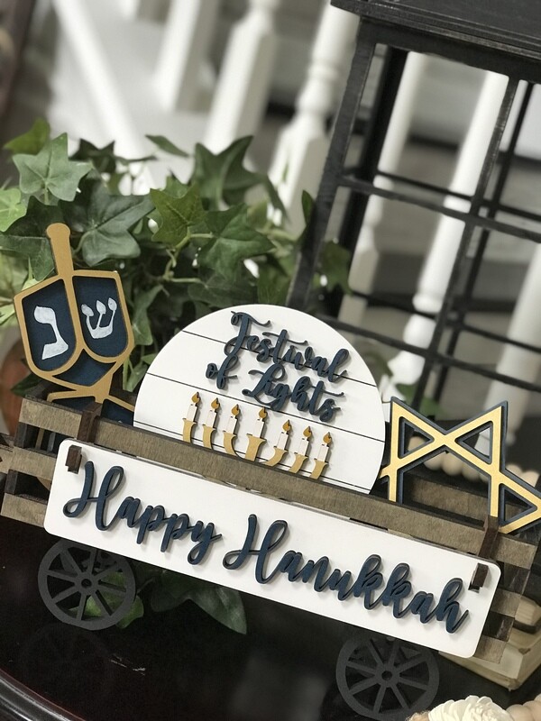 Happy Hanukkah interchangeable Add-on's for Wagon Shelf Sitter