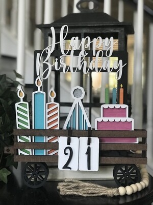 Happy Birthday interchangeable Add-on's for Wagon Shelf Sitter