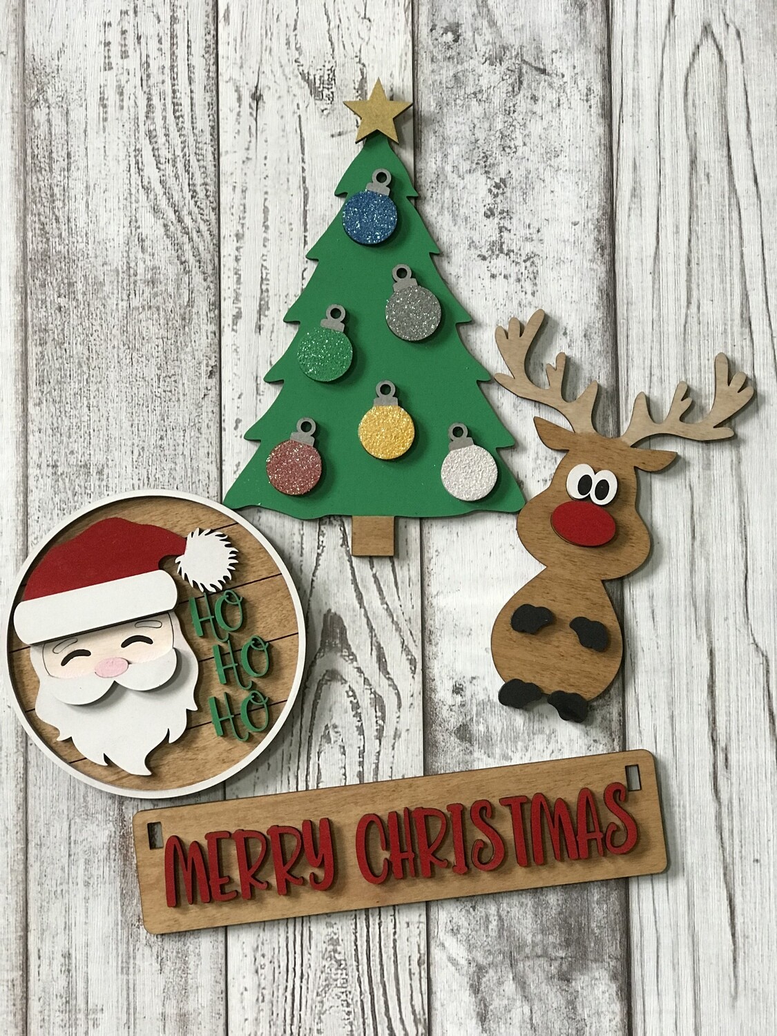 Merry Christmas Santa interchangeable Add-on's for Wagon Shelf Sitter