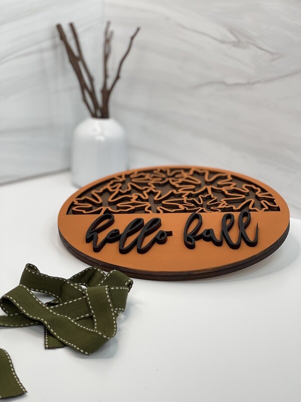 Hello Fall Wood Sign Rounds