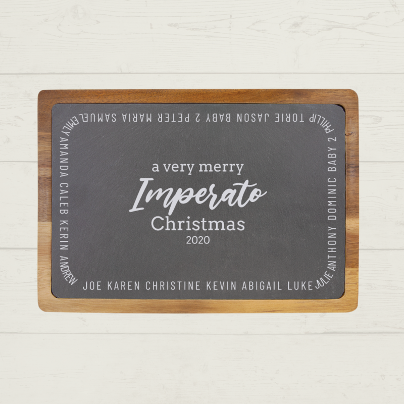 Family Christmas Slate Cutting Board 13'' x 9''