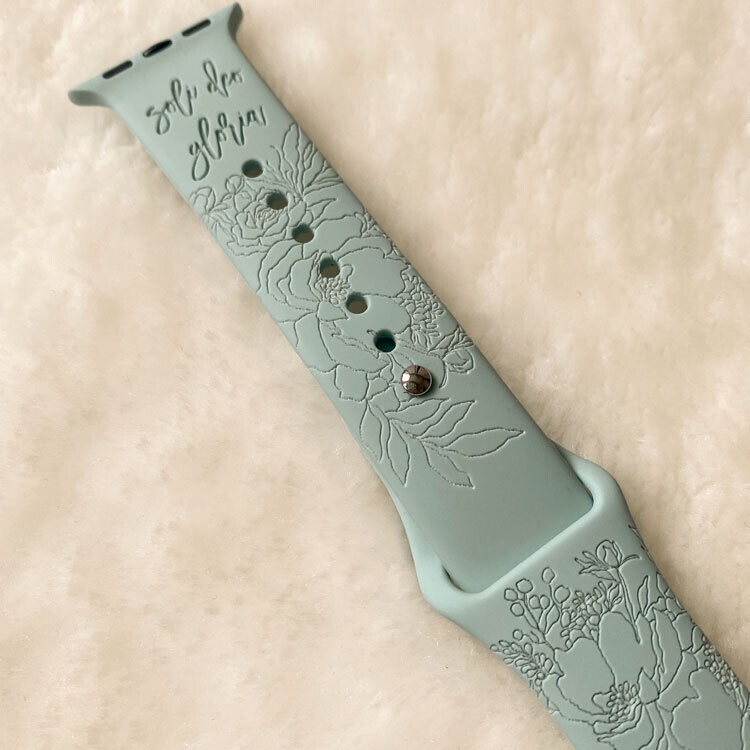 Engraved Watch Bands - Floral Bouquet
