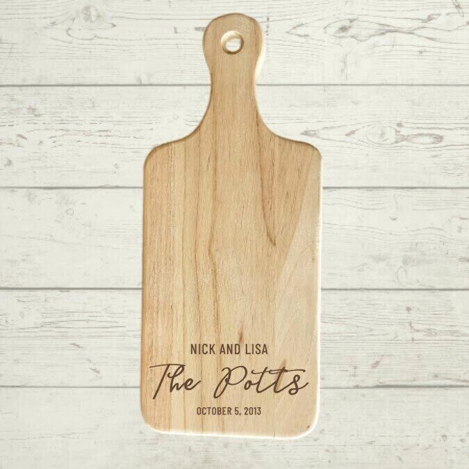 Engraved Couple Charcuterie Board - 13x5.5